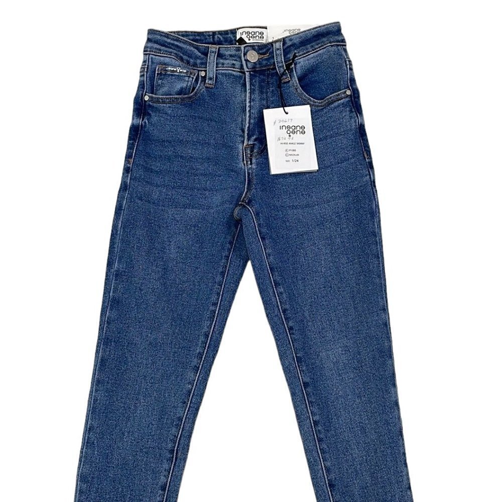 Insane Gene Jeans NWT Hi-Rise Ankle Skinny Medium Wash Blue Denim Size 0 / 23